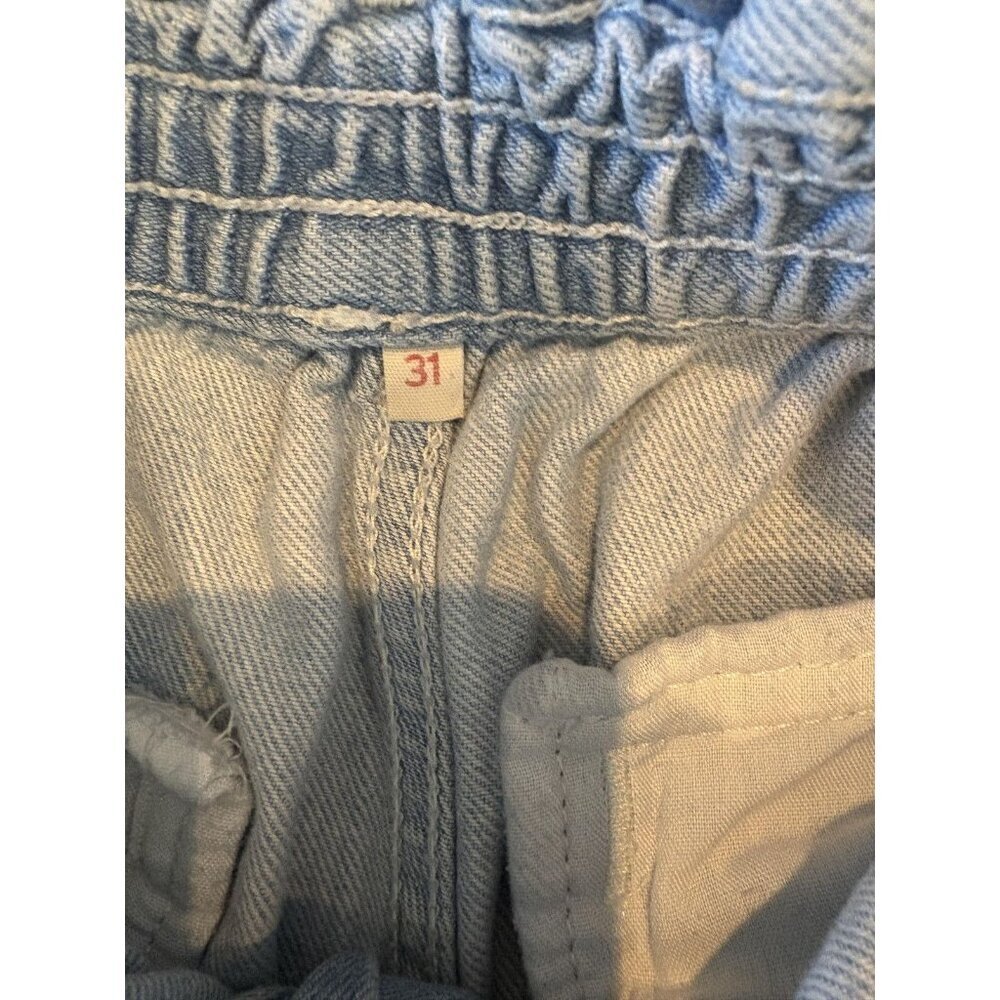 Levi's Denim Shorts Womens 31 Light Wash High Rise Elastic Waist Casual Pockets - Picture 4 of 8